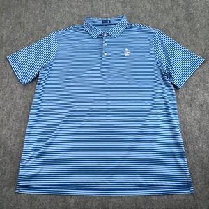 Stitch Polo Shirt Mens XXL 2XL Blue Stripe Pine Hills Golf Performance Stretch